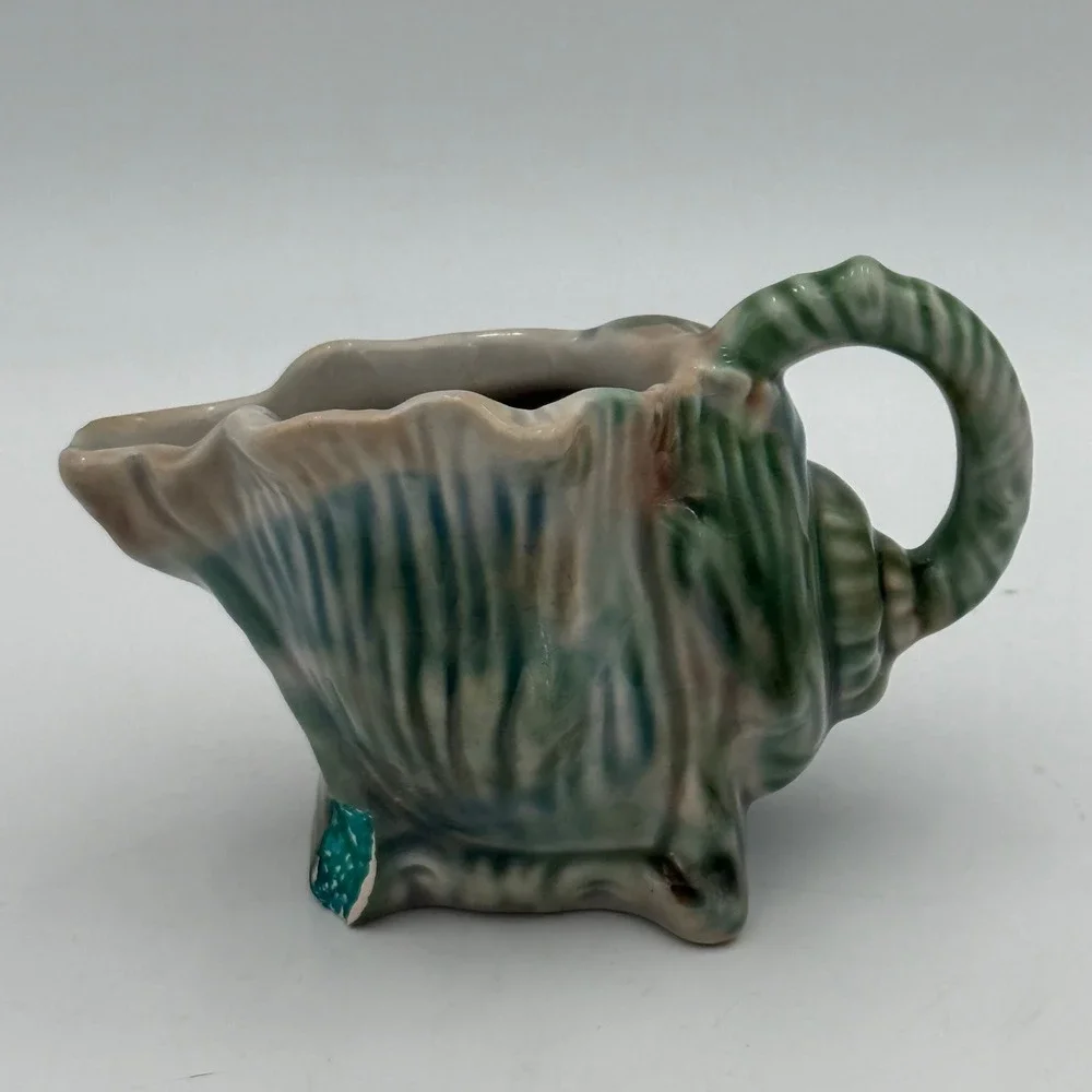 Sur La Table Seashell Creamer Pitcher Ceramic Portugal Coastal Cottage